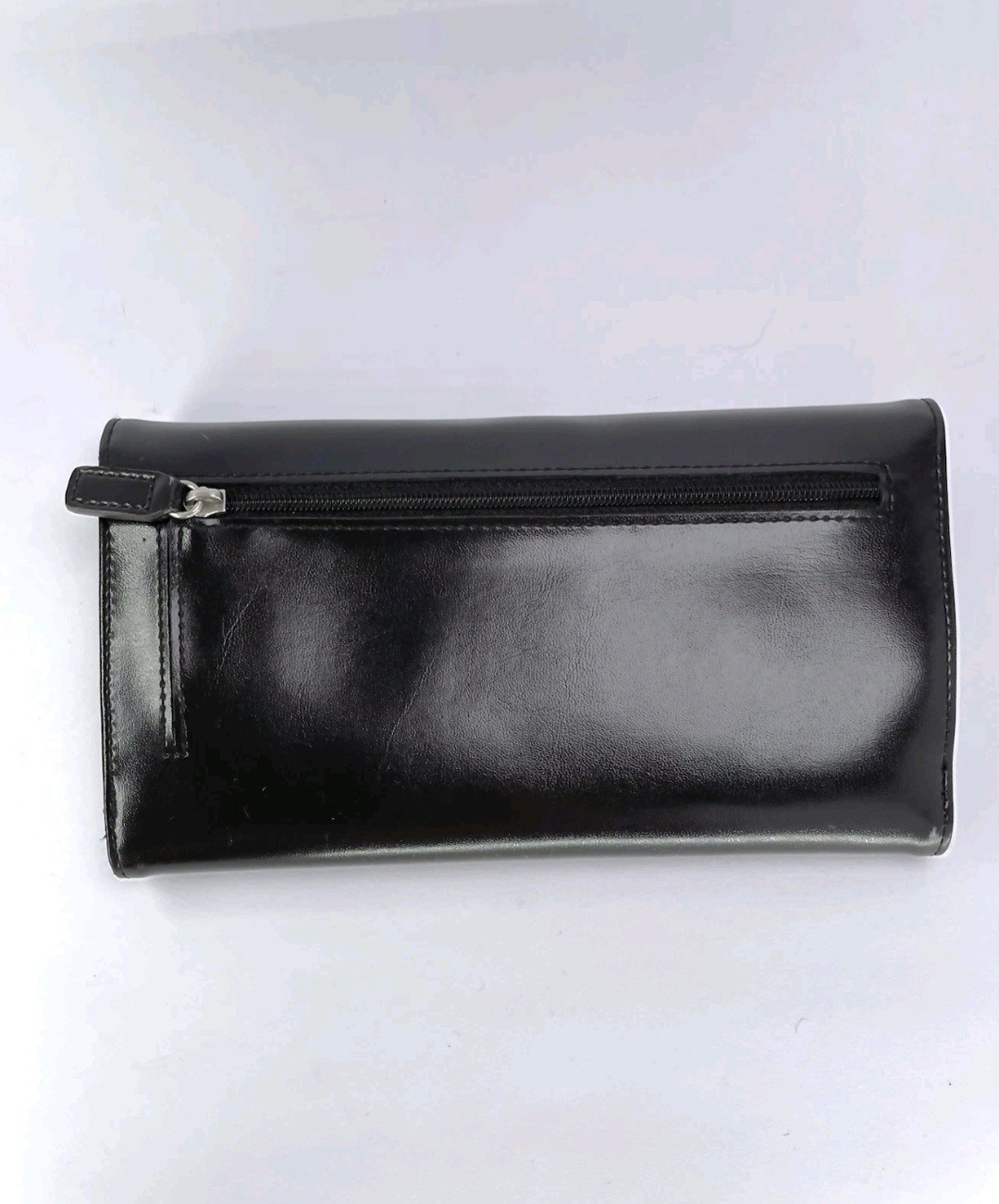 Esprit Black Faux Leather Card Slots Organizer 4”x8” Clutch Wallet