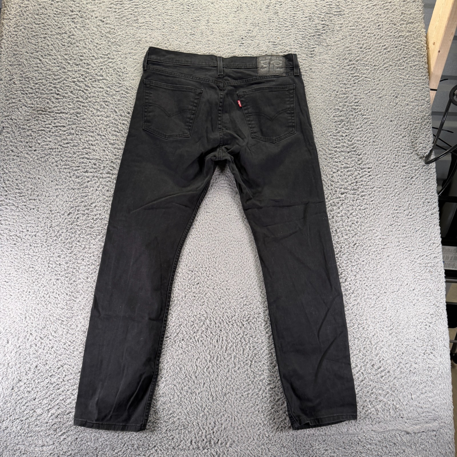 Levi’s 513 Jeans Mens 33×32 Black Cotton Denim Straight Travel Workwear Stretch