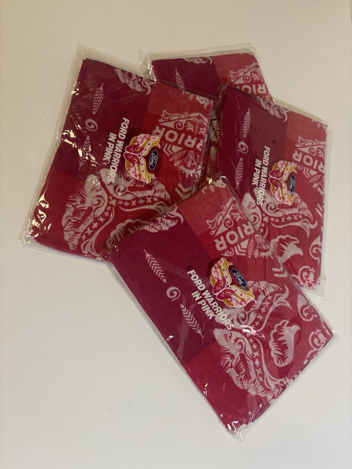 New Ford Warriors In Pink Scarf Wrap Set Of 4 Approximately 8 1/4” X 52”
