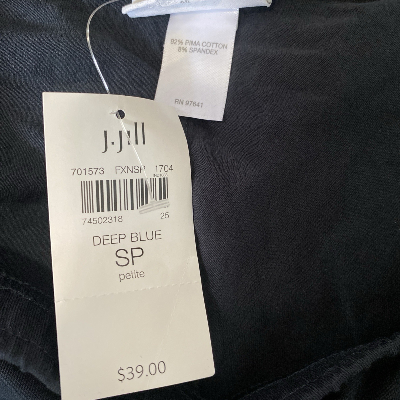 J. Jill Deep Blue Ankle Leggings Pima Cotton Small Petite NWT Stretch Comfort