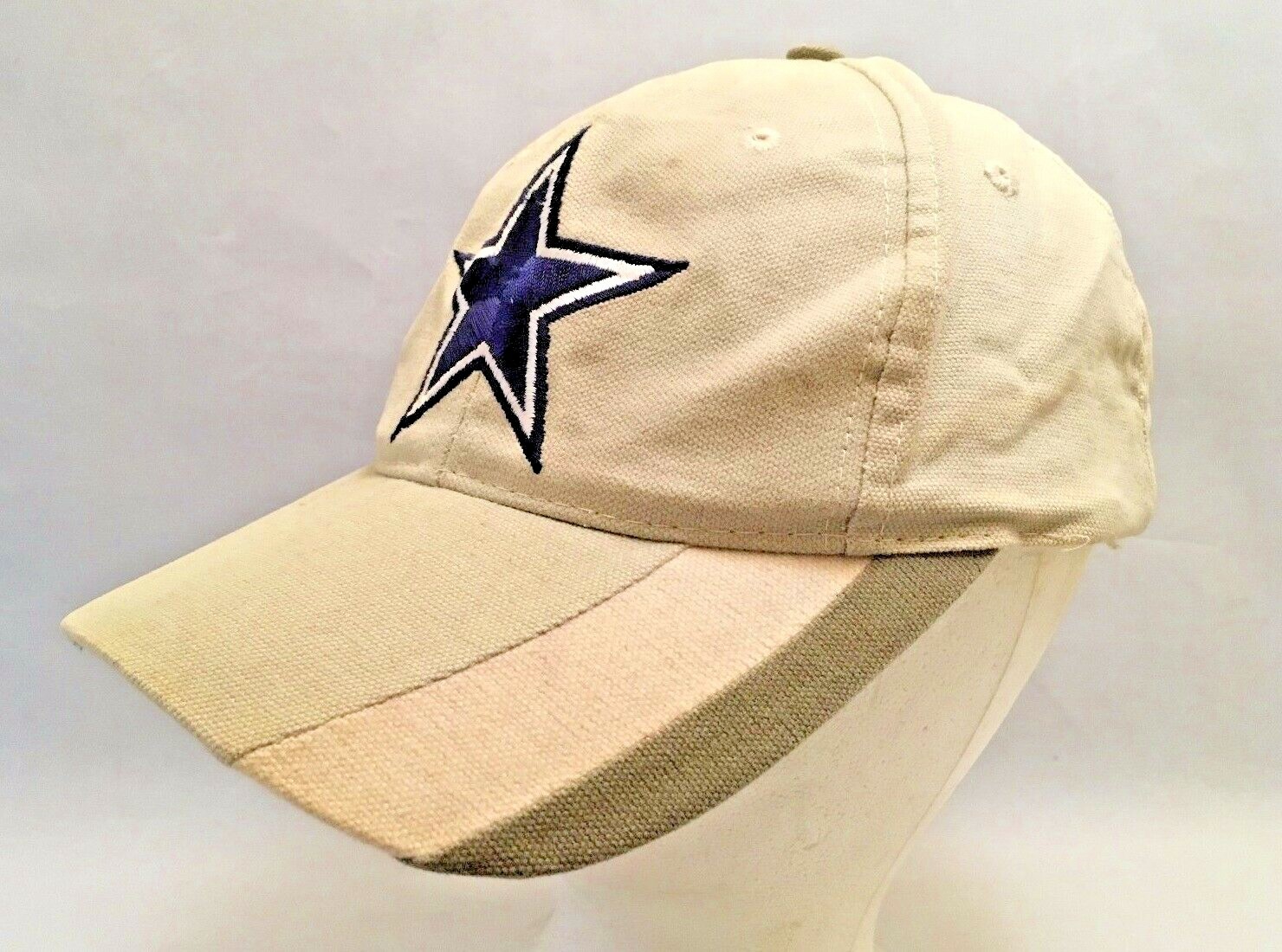 Dallas Cowboys Hat NFL Team Apparel Beige Cap with Blue Star Logo Adjustable