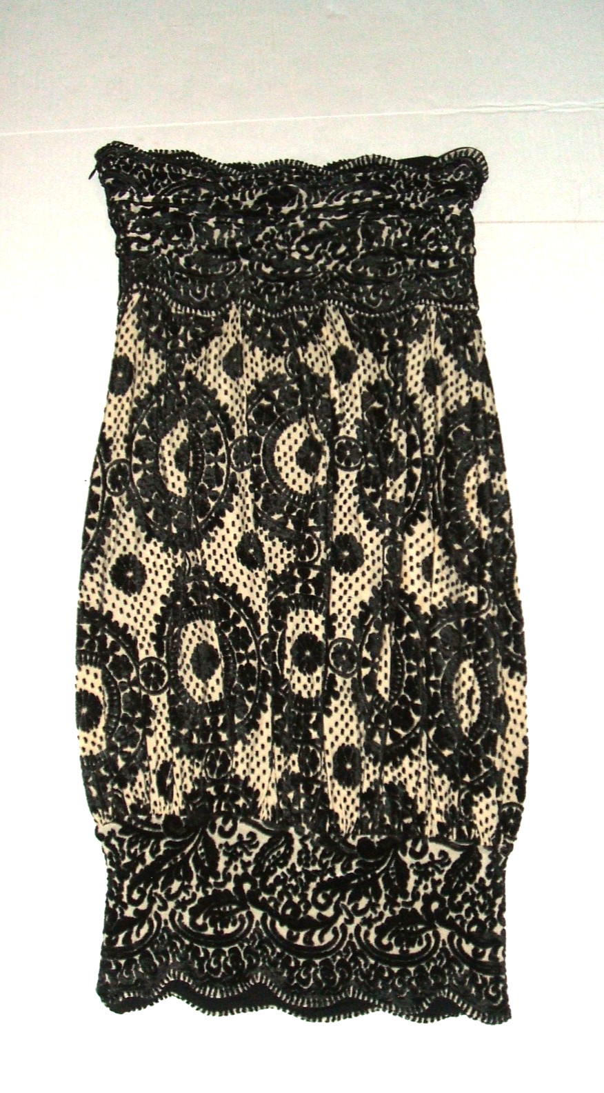 Diane von Furstenburg Marcella Cocktail Dress Women 8 Strapless Velvet Burnout