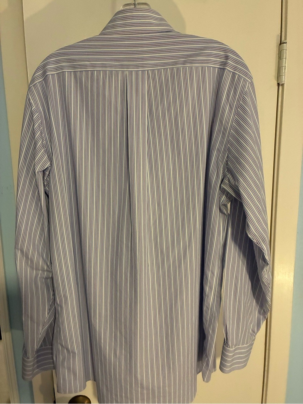 Brooks Brothers Blue and White Striped Button-Down Dress Shirt