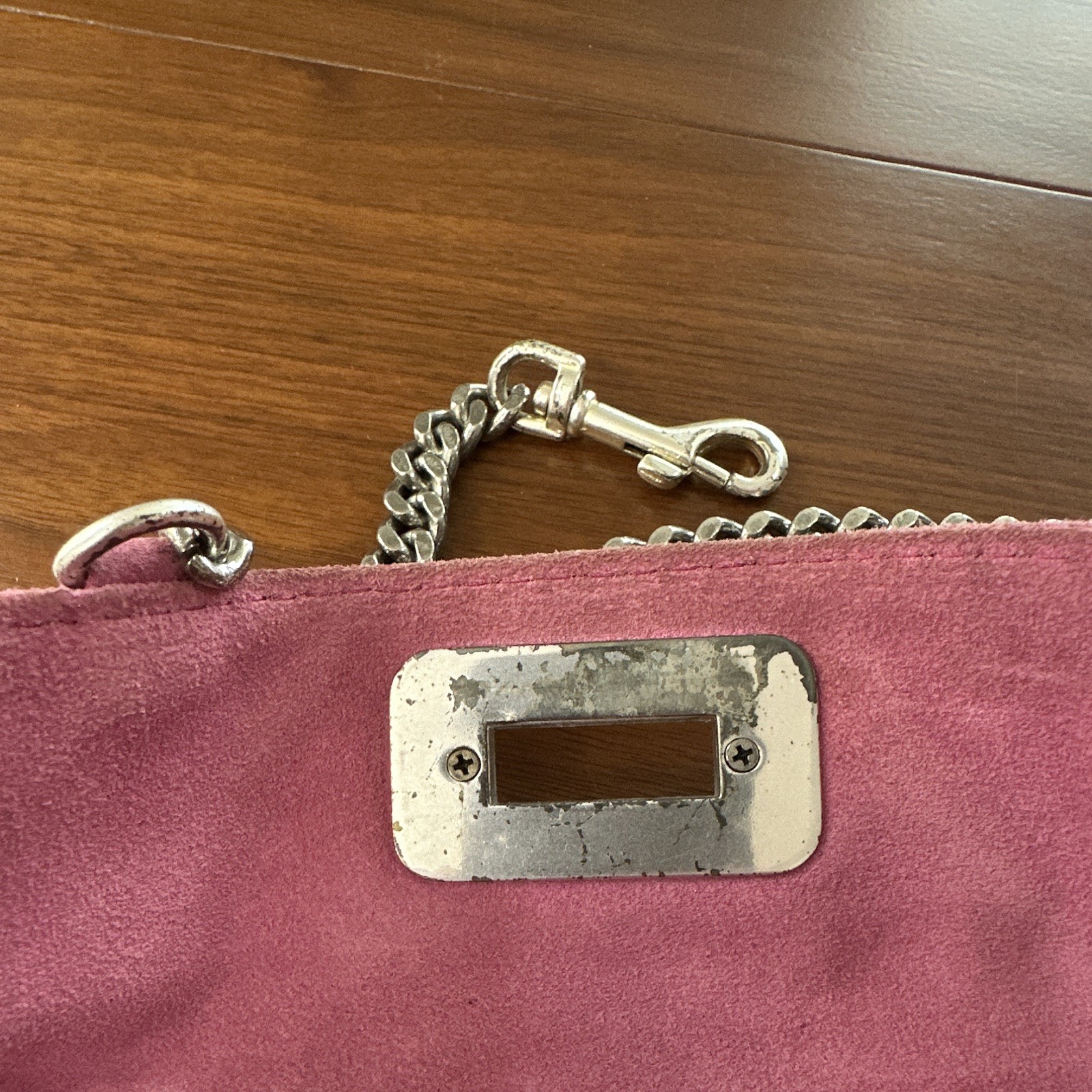 Michael Kors Small Pink Shoulder Bag Chain Strap, Zipper, Detachable Strap