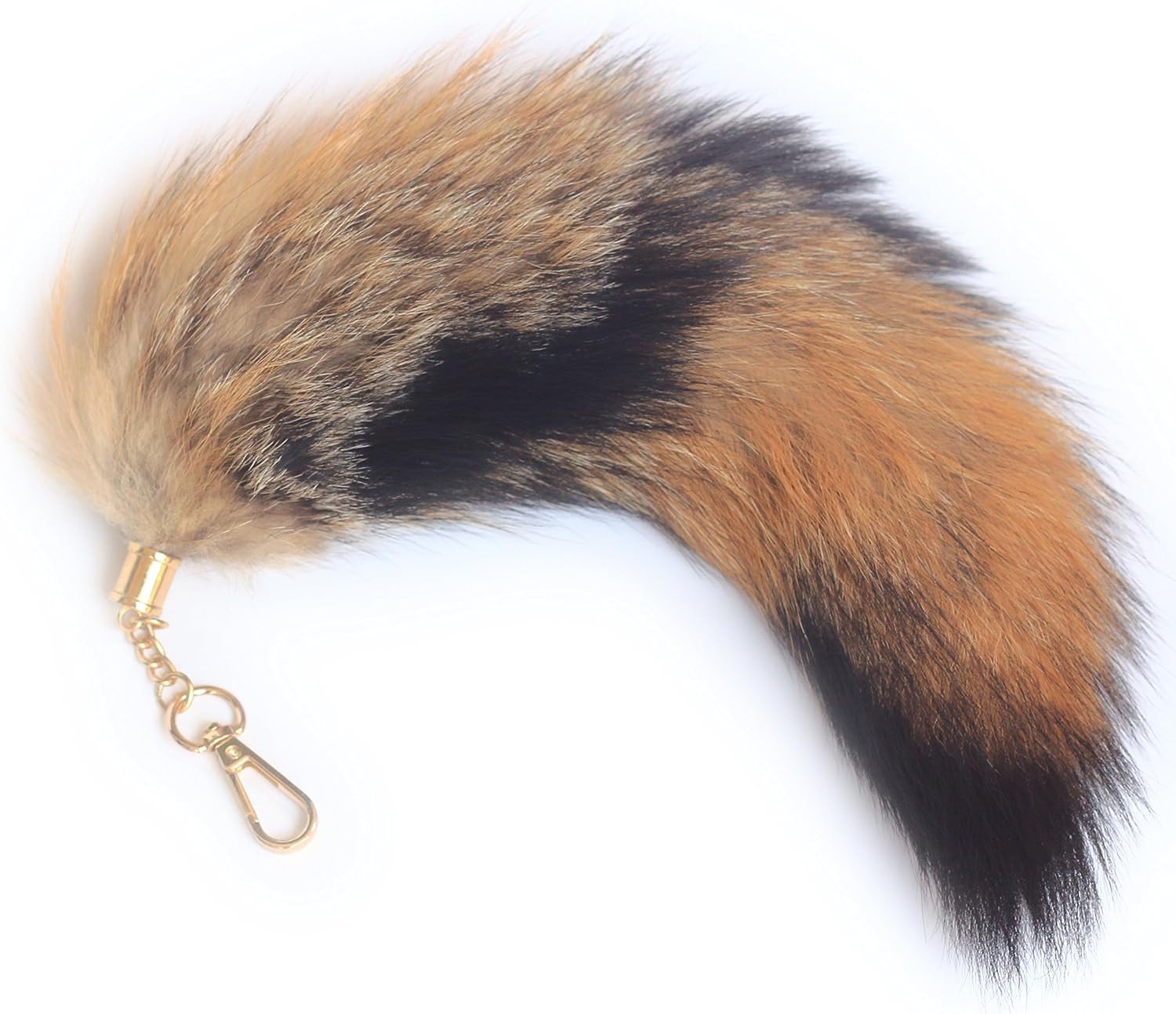 Real Fox Tail Fur Hair KeyChain Handbag Charms Cosplay Red Brown Black