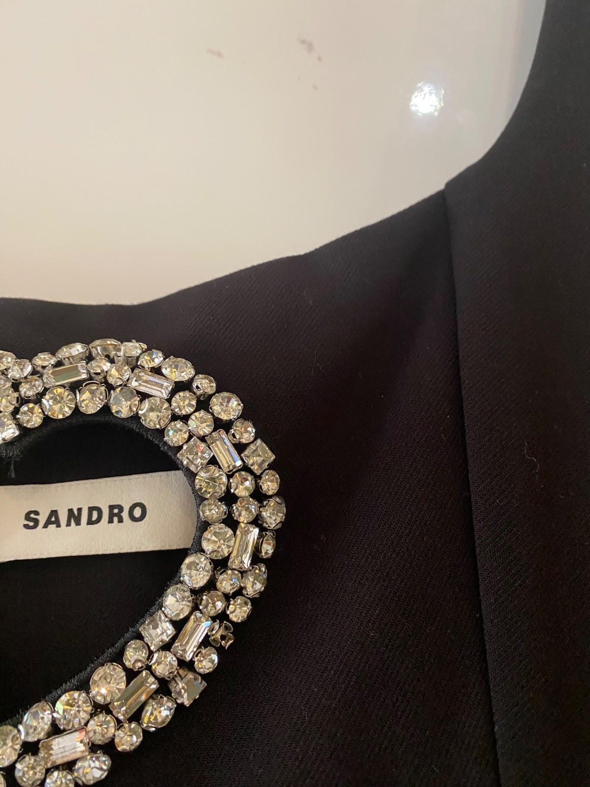 Sandro black evening dress rhinestone size 38 NEW £329