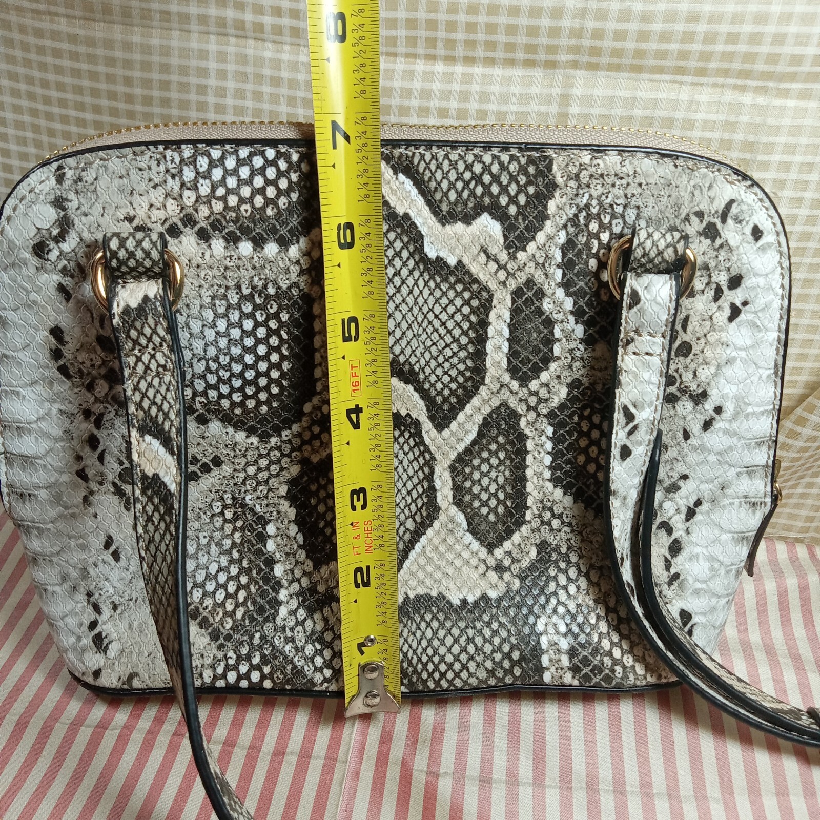 ☆Anne Klein☆ Snake Print Lined Crossbody Handbag 10 X 7 X 3