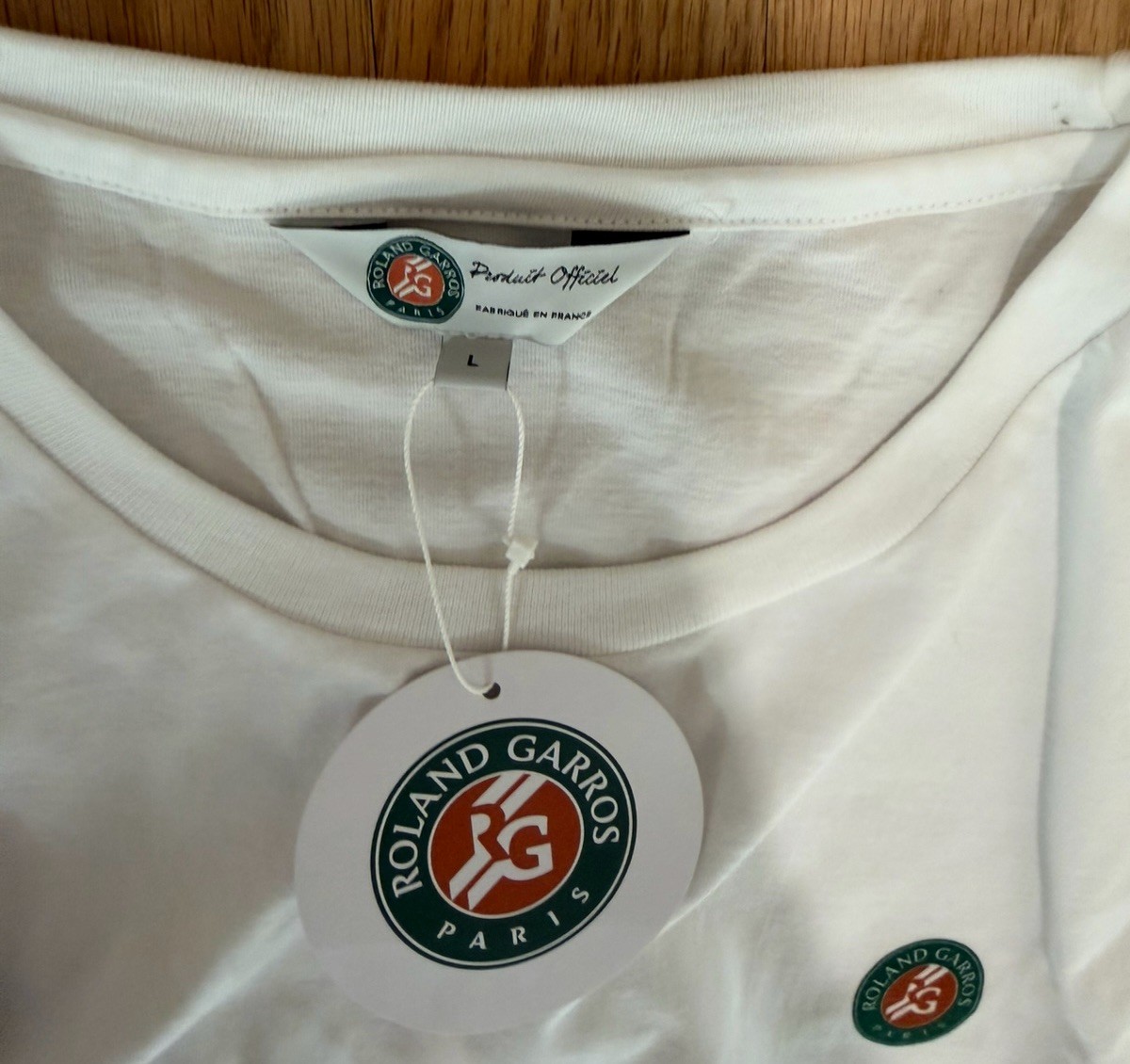 NEW! Roland Garros 2024 Official Poster T-Shirt (White L) (Fits Like USA Medium)