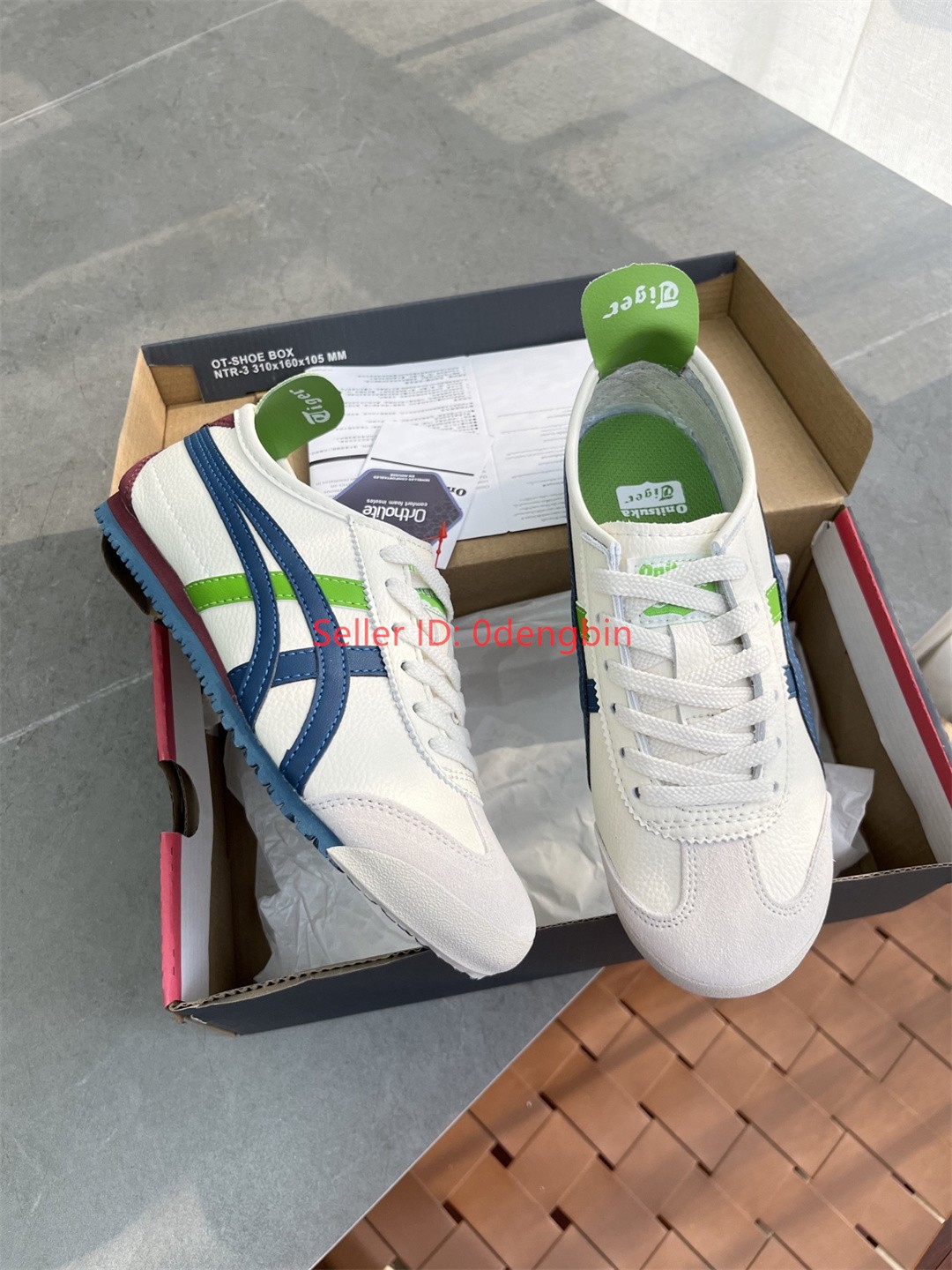Retro Onitsuka Tiger MEXICO 66 Beige/Blue Shoes New with Box 1183A201-115