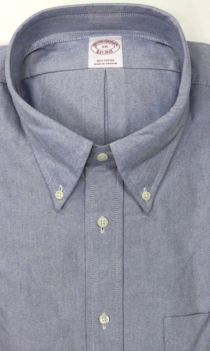 Brooks Brothers Regular The Original Polo Shirt XXL Non-Iron Stretch Light Blue
