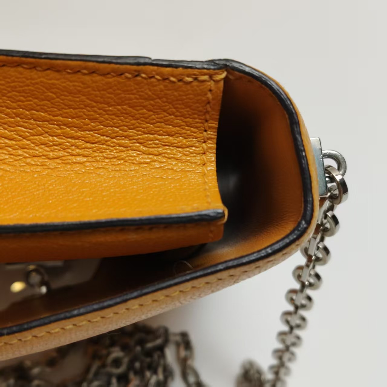 Hermes Verrou Mini 17 Chevre Mysore Soleil 9H Yellow Silver Hardware PHW Auth