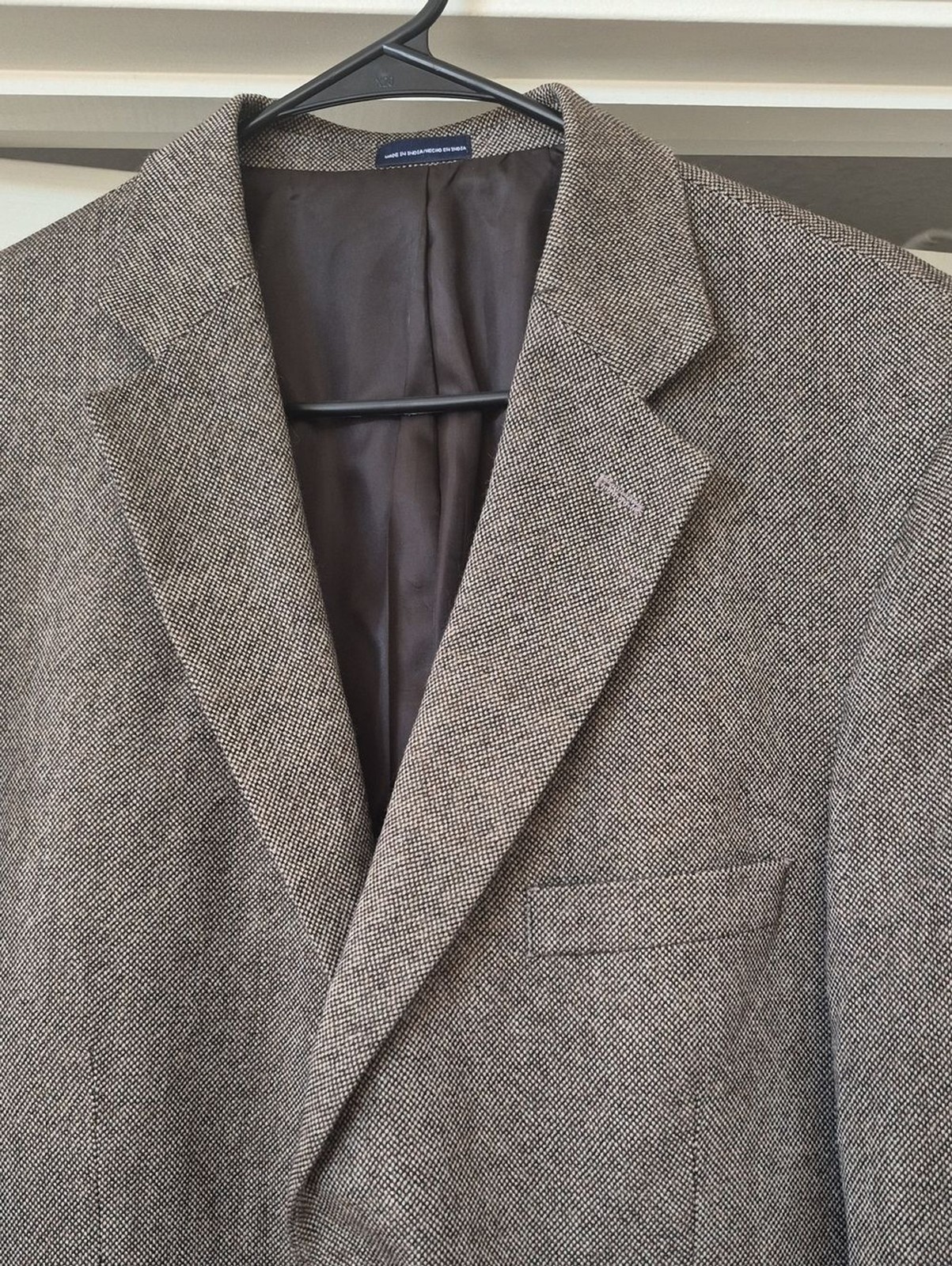 Stafford Essentials 100% Wool, Elbow Patch, Two Button Blazer Sz 44R