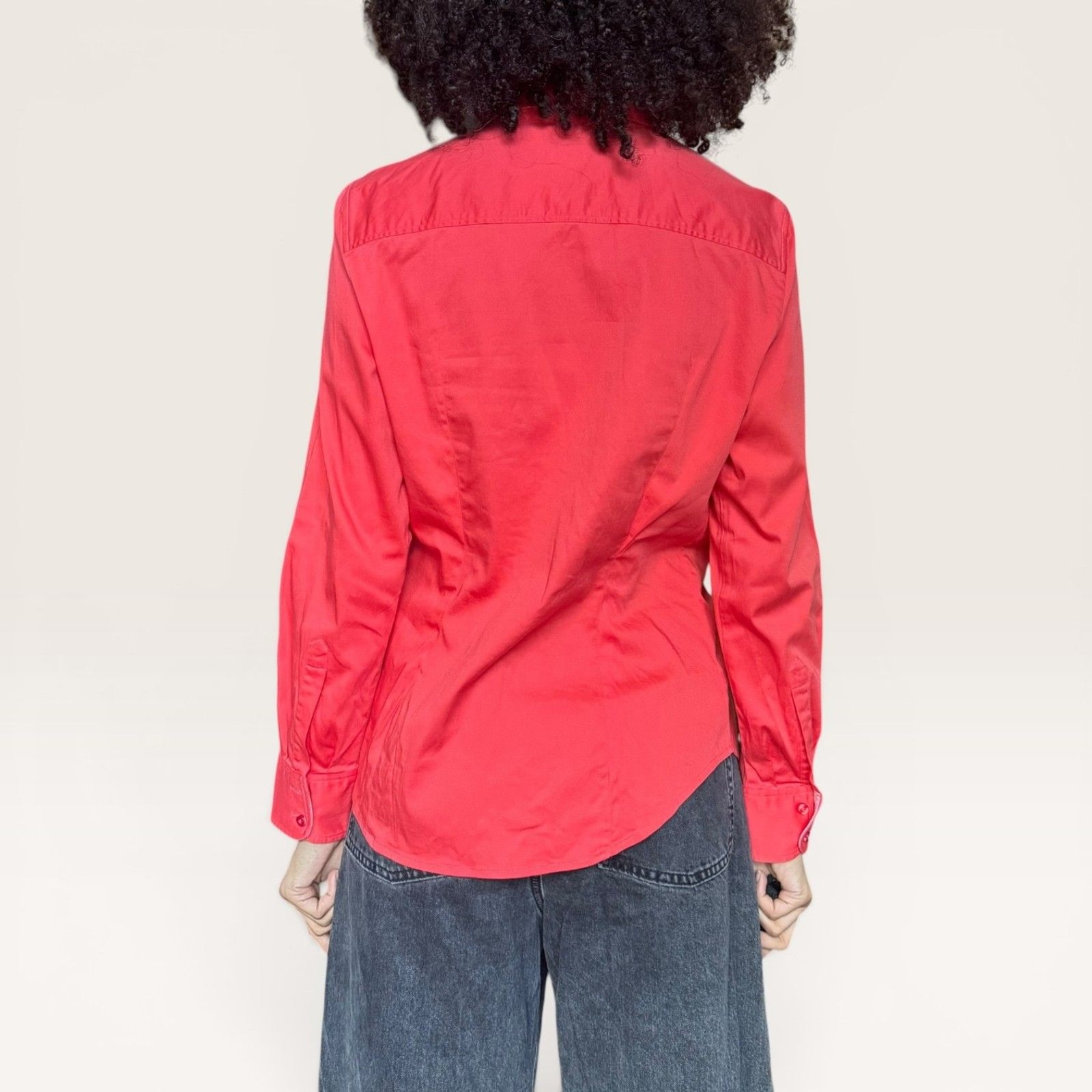 Robert Graham Coral Red Button Down Shirt w/ Pink Purse Button | Mob Wife Office