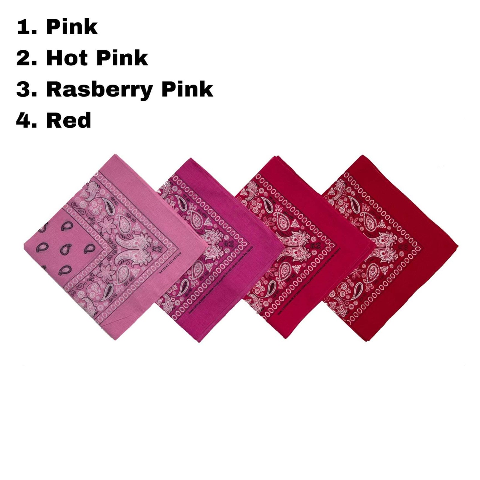 Kaiser 100% Cotton Bandanas (22″ X 22″)