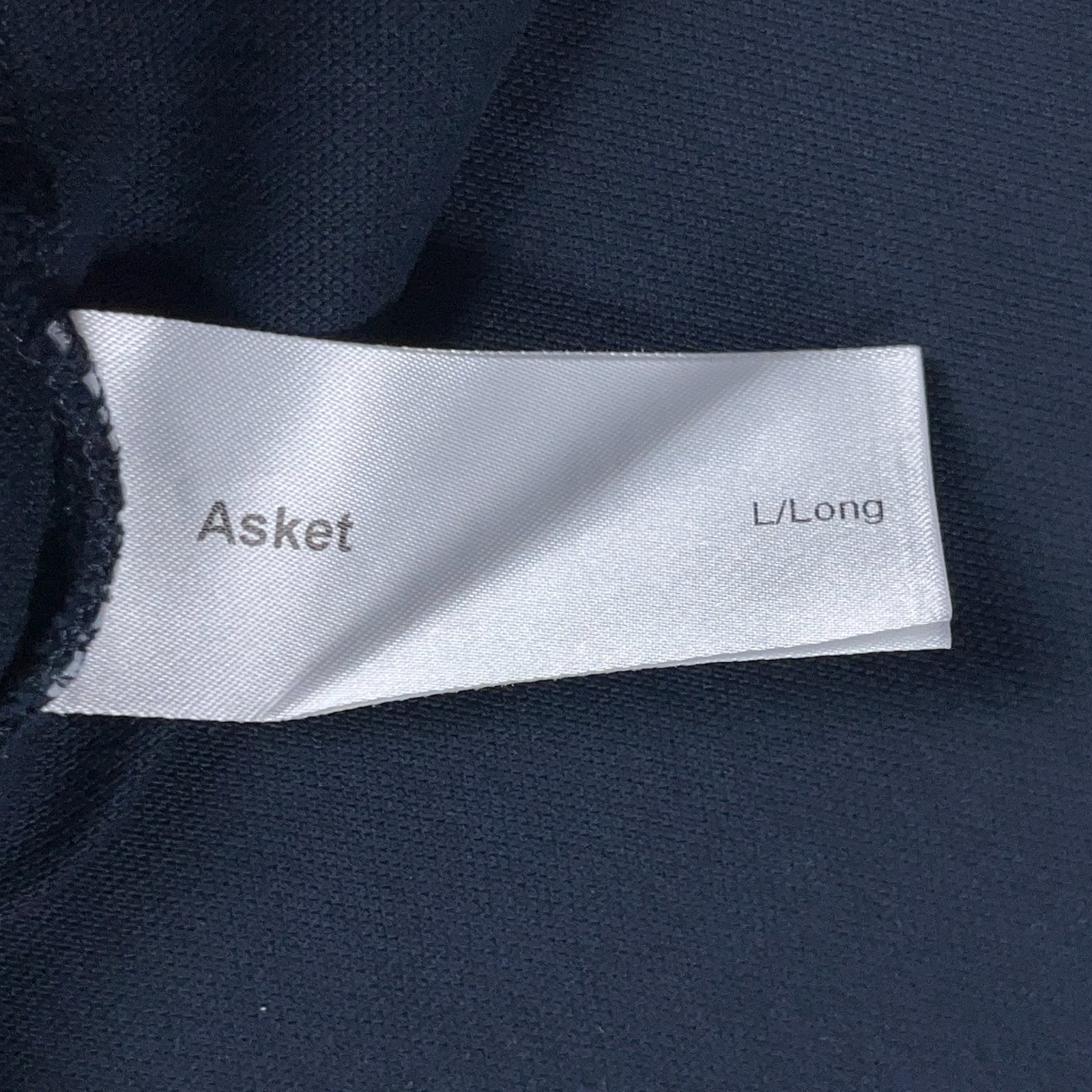 Asket Polo Shirt Mens Large Long Navy Blue Short Sleeve Pique Cotton