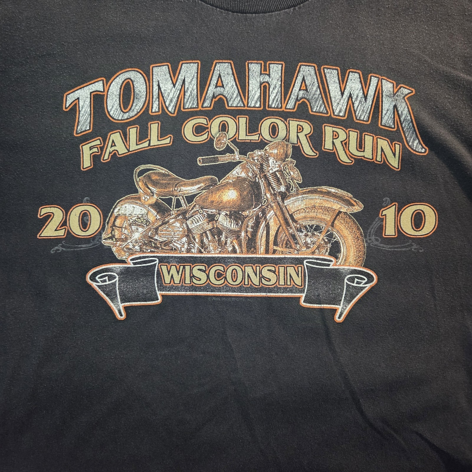 Tomahawk Fall Color Run Wisconsin 2010 Black T-Shirt See notes for size L or XL?