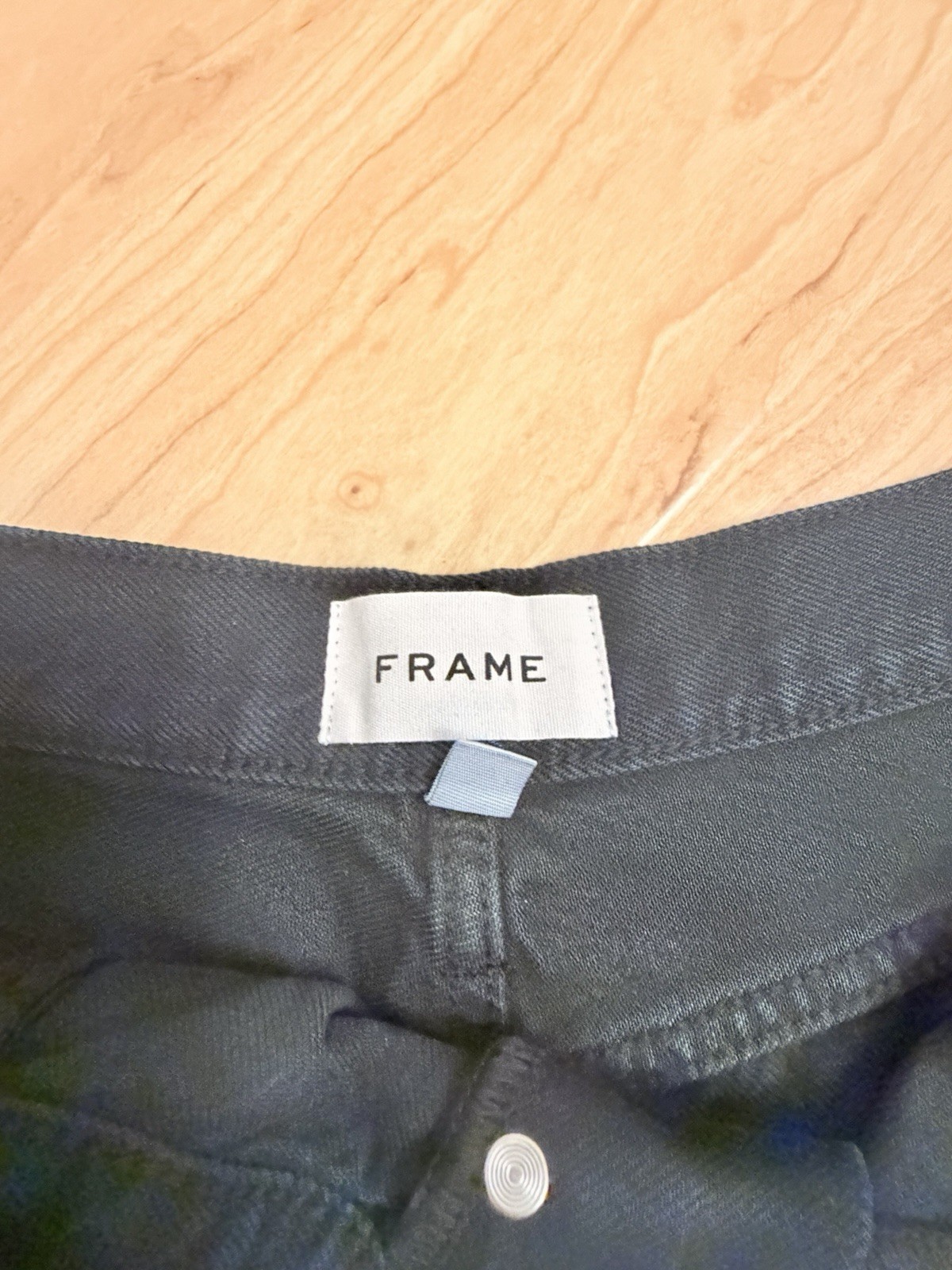 FRAME Women’s Black High Rise Denim Cutoff Frayed Shorts 28 5-Pocket Button