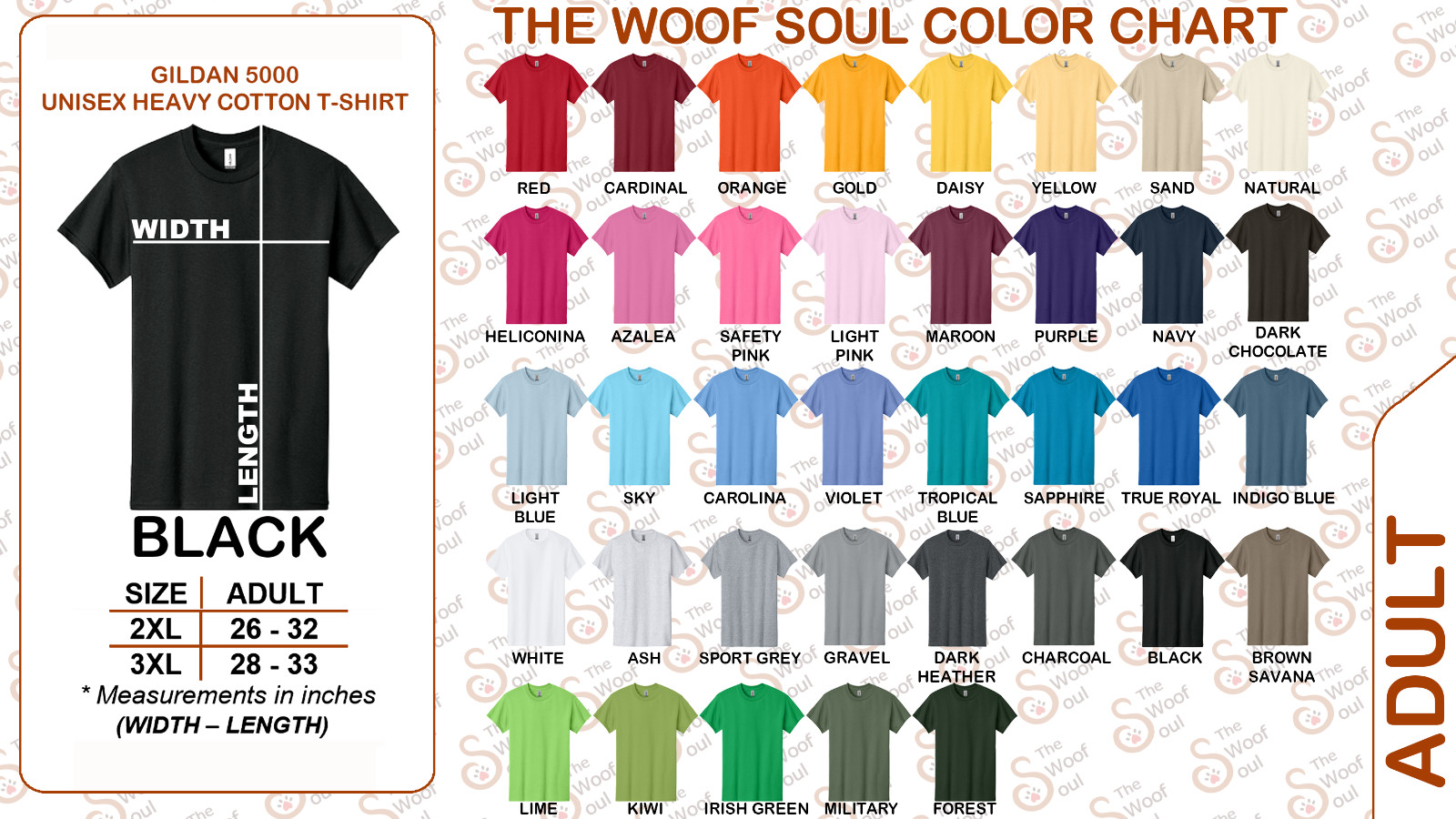 2XL 3XL Gildan 5000 Bella+Canvas 3001 Comfort Colors 1717 Unisex Adult T-shirt