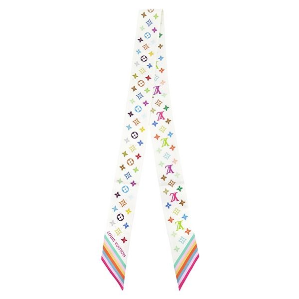 LOUIS VUITTON Vintage LV Monogram Multicolor Bandeau Scarf Silk Hair 902245