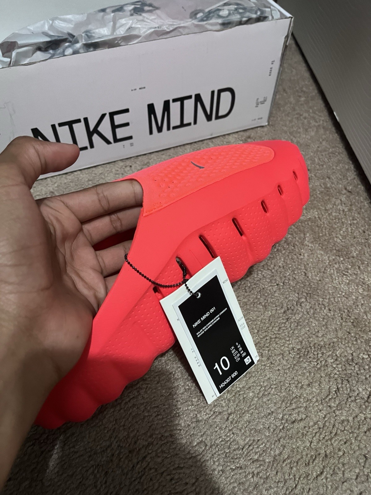 Nike Mind 001 Slide Sandals Red Men’s US 10 Slip-On HQ4307-600