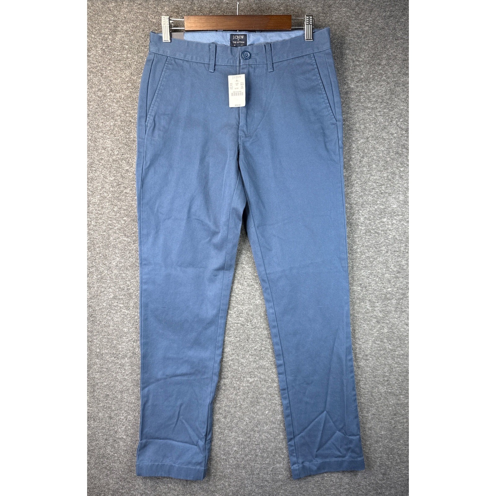 NWT J.Crew The Sutton Slim Fit Chino Pants Men 29 Blue Cotton Travel Work School