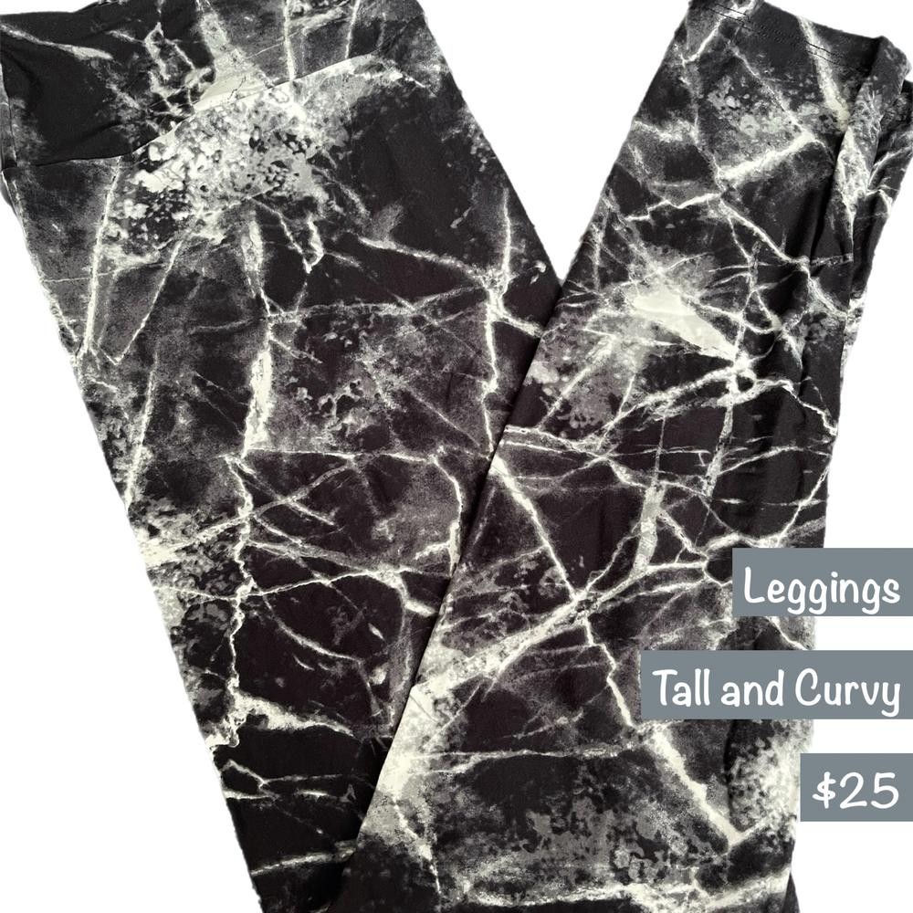 TC LuLaRoe ~ BLACK TIE DYE ~ Leggings; SIZES 12-18; NEW IN PACKAGE!