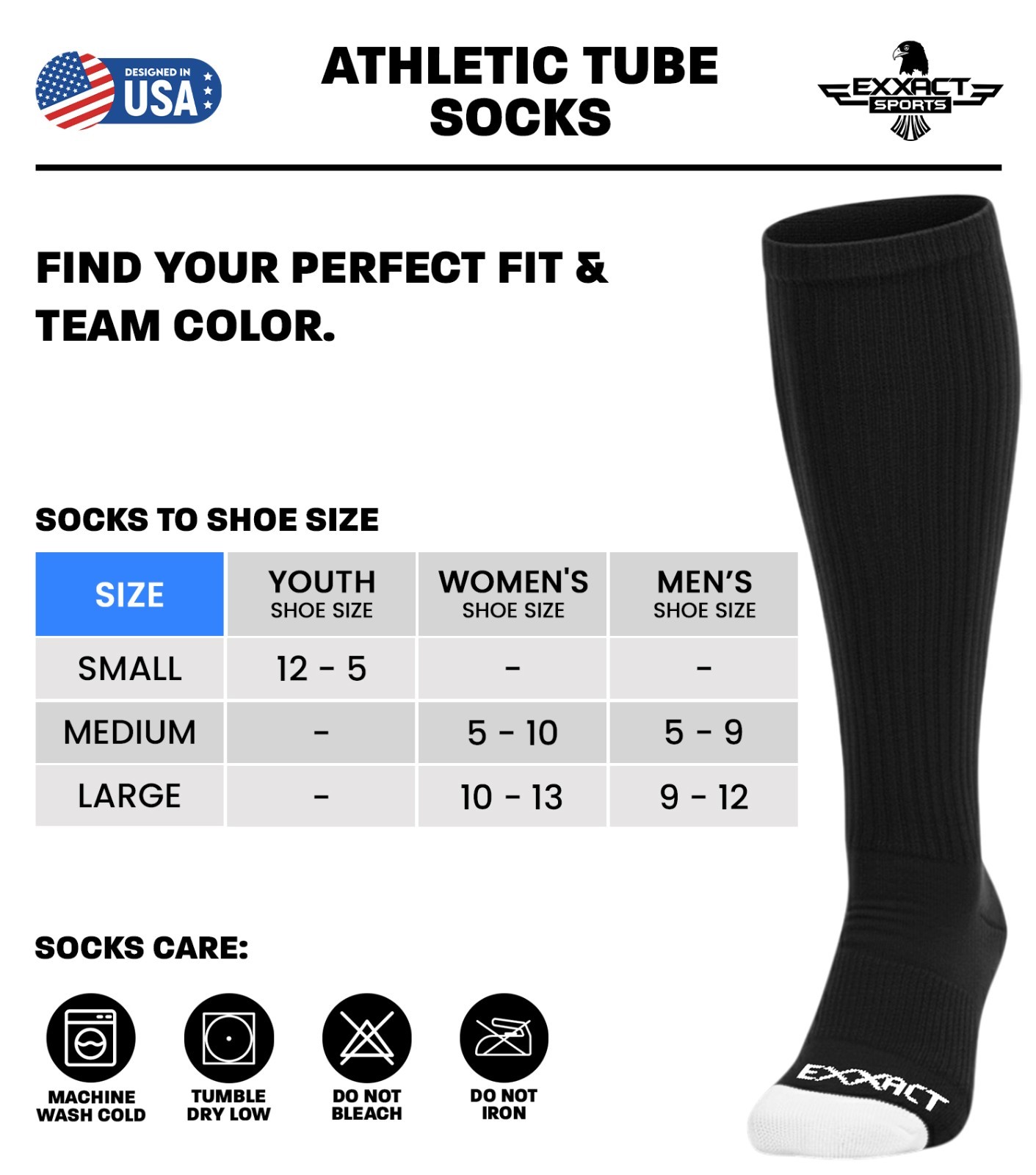 Exxact Sports Baseball Socks Over The Calf Athletic Tube Socks Youth -Adult