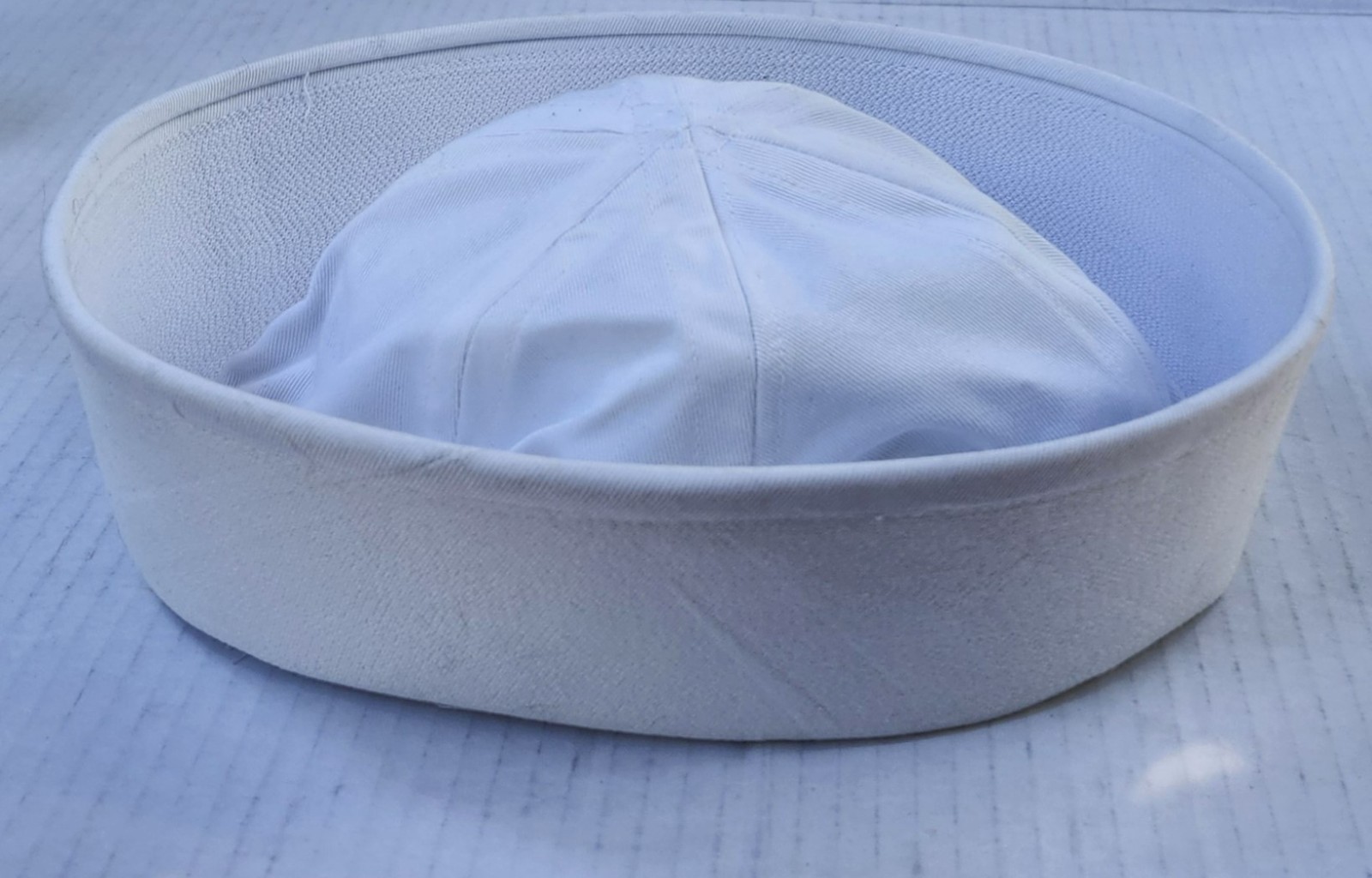 GI White Military US Navy Cotton Dixie Cup GOB Sailor Hat New with Tag NOS 7 3/4