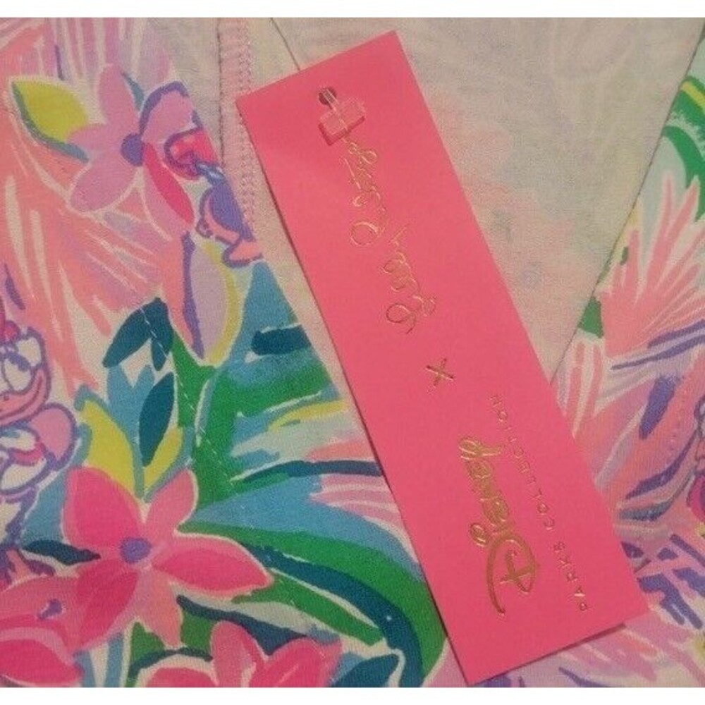 Disney Parks Lilly Pulitzer Dress XLarge XL Lorina Tiered Flowy Minnie Dai…