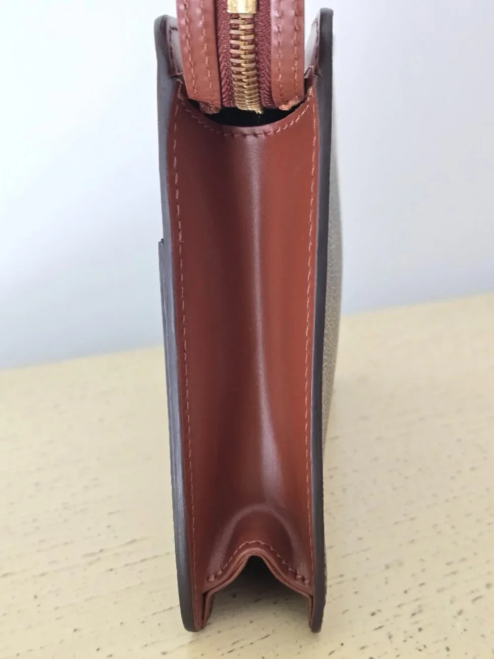Authentic Louis Vuitton Pochette Homme Pouch Brown Leather