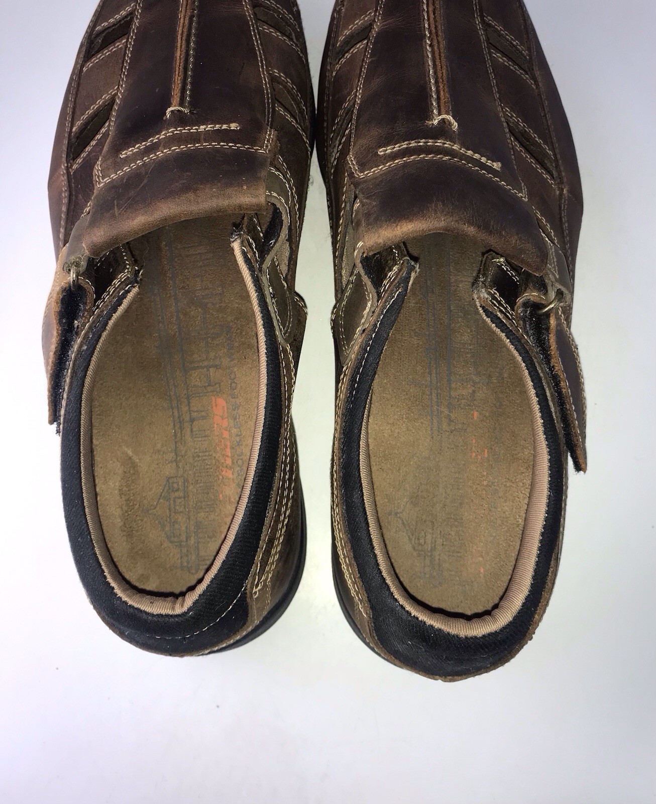 Skechers Men’s Striking Berra Fisherman Leather Sandals Brown Sz 12 US Medium