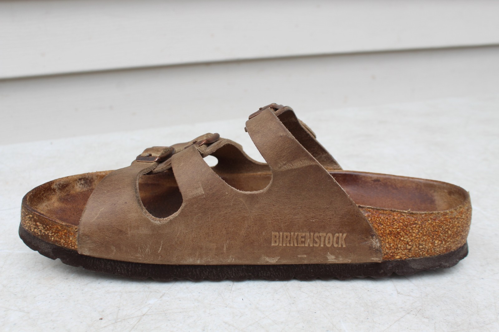 Birkenstock Florida 39 Soft Footbed Ladies 8 Mocha Brown Leather 3-Strap Germany