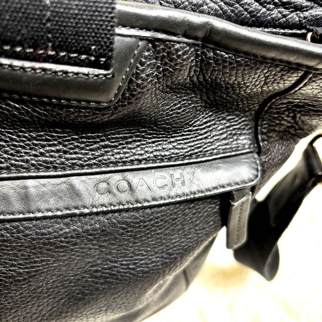 COACH Camden Pebbled Leather 2Way Tote Briefcase A4 Large Black F70926 Authentic