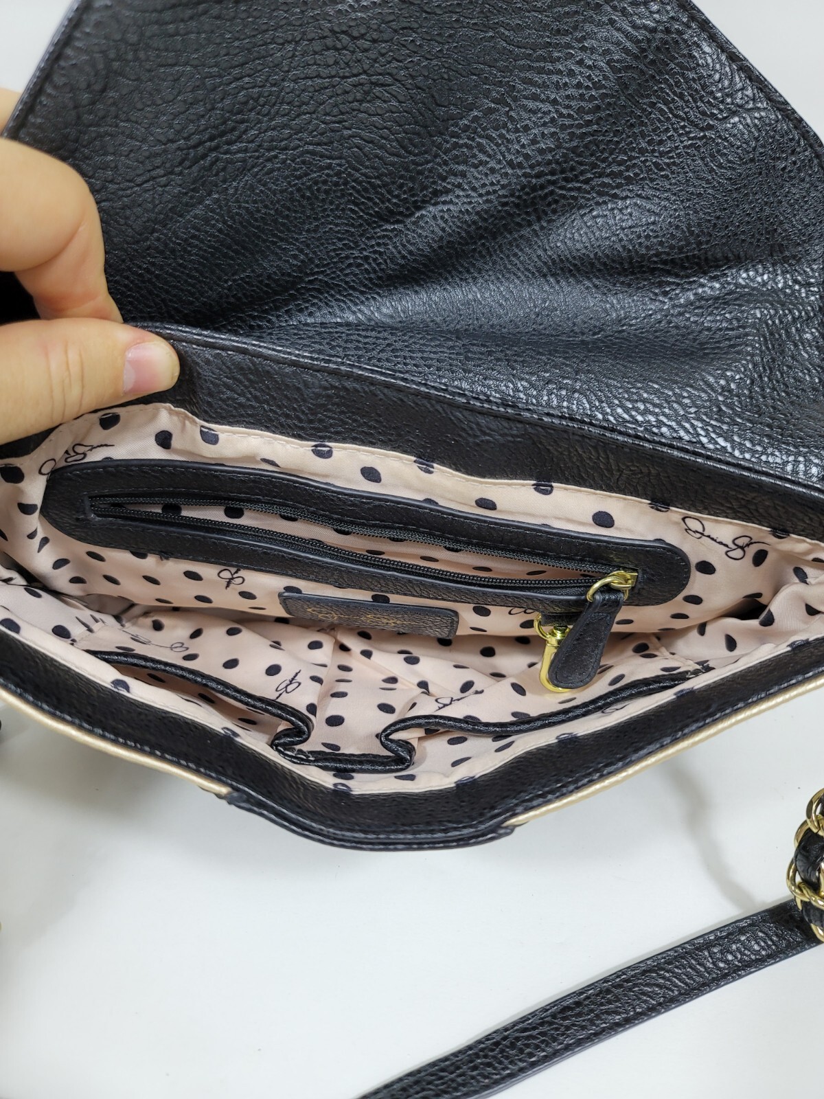 Jessica Simpson Black Crossbody Bag Purse JS6942 100% Polyurethane