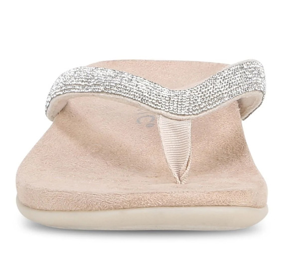 VIONIC Women’s Dillon Shine Toe Post Sandal, Cream (NEW WT)