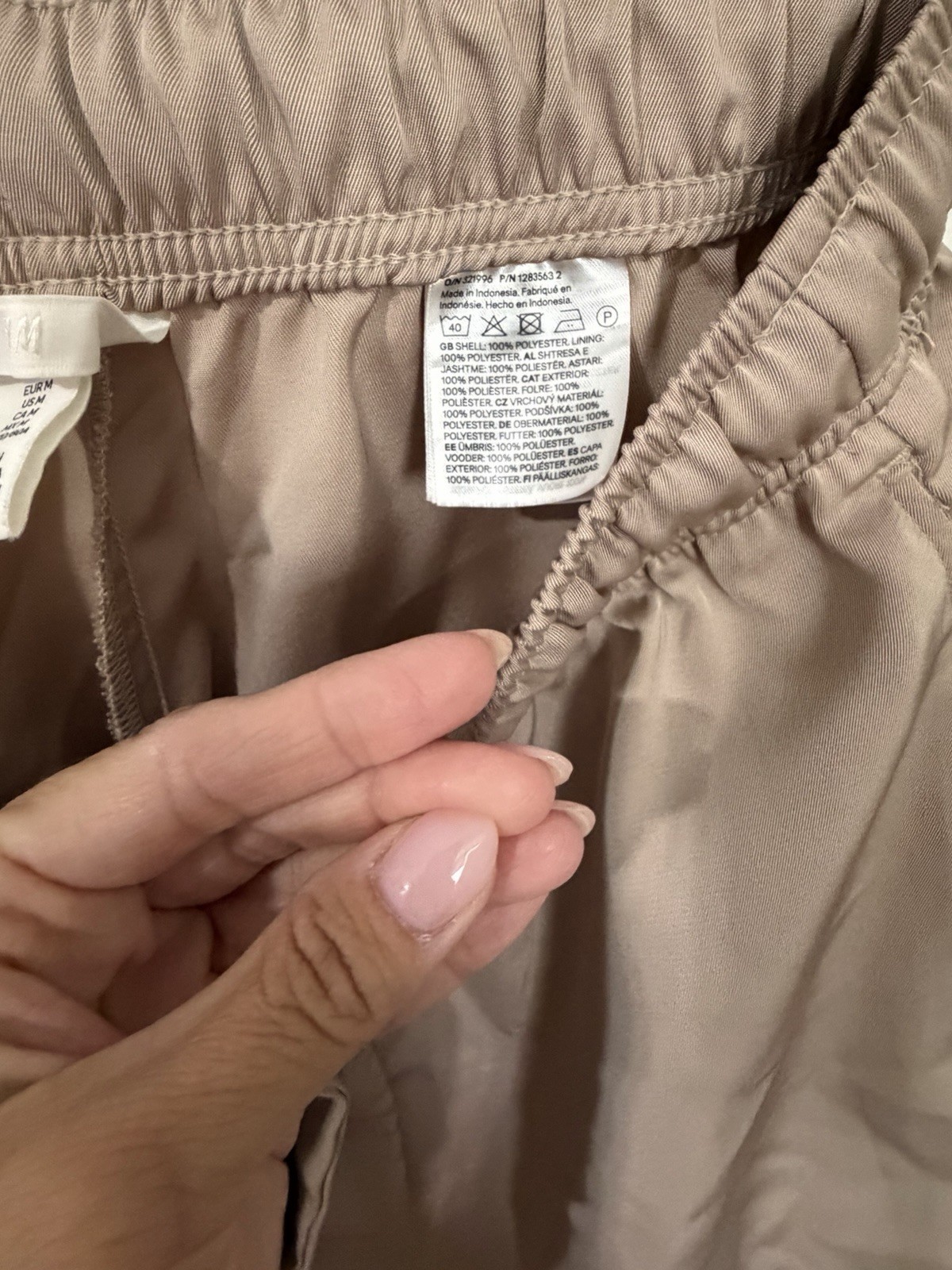 H&M Womens Tan Tie Waist Shorts M Medium 8 10