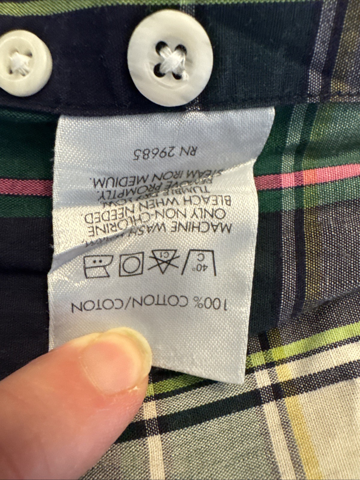 Pendleton Shirt Mens XL Button Down Short Sleeve Blue Green Plaid Check Cotton