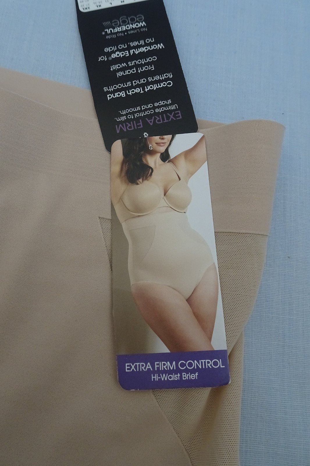 NWT TC Fine Intimates Total Contour Hi-Waist Brief Panty 4925 XFIRM Size M Beige