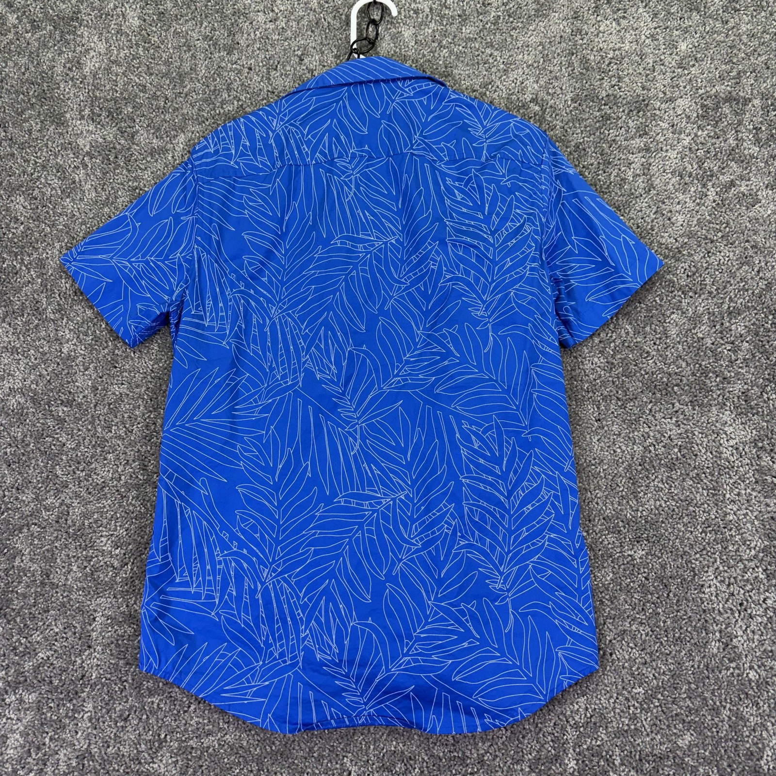 Armani Exchange Shirt Mens Medium Blue Short Sleeve Button Up Slim Tropical