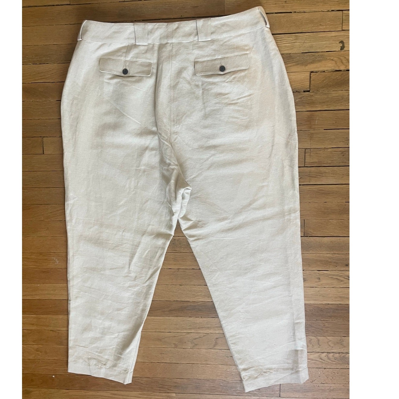 Mara Hoffman Jade High Waisted Pant in Off White Cotton/ Linen Blend Size 18