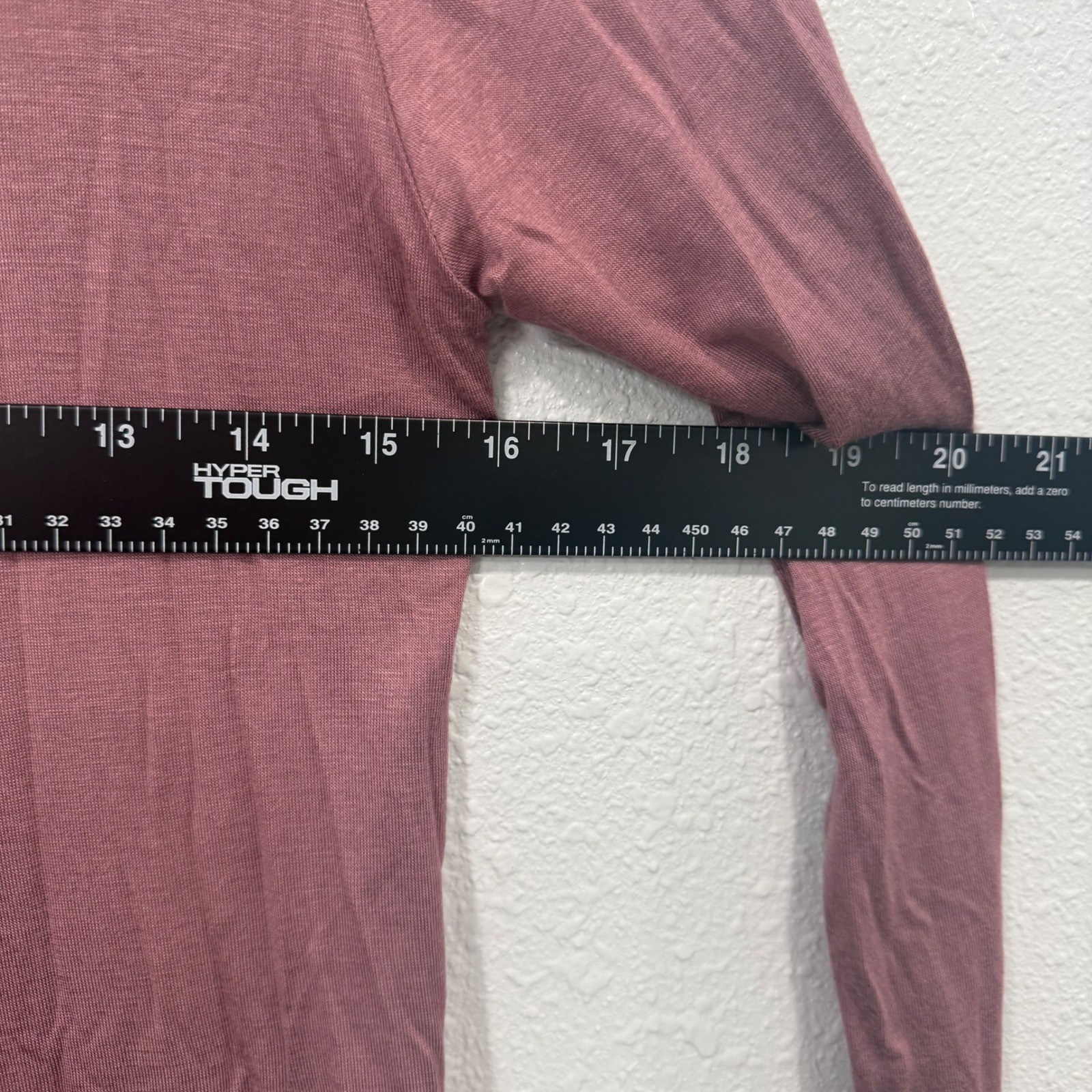 Active Basic Womens Mauve V-Neck Long Sleeve T-Shirt Size Large