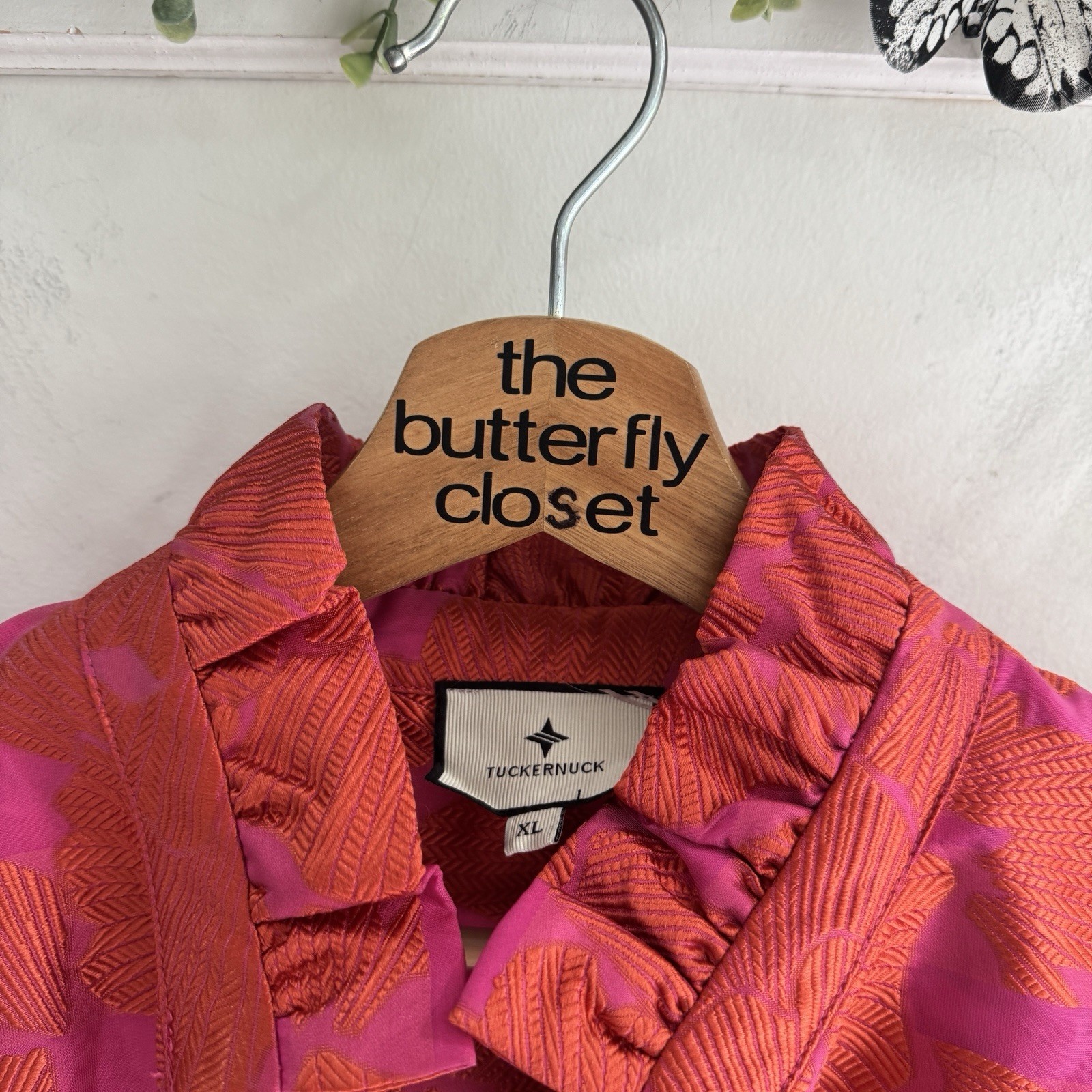 Tuckernuck Red Fil Coupe Palmerston Dress XL balloon sleeve CP