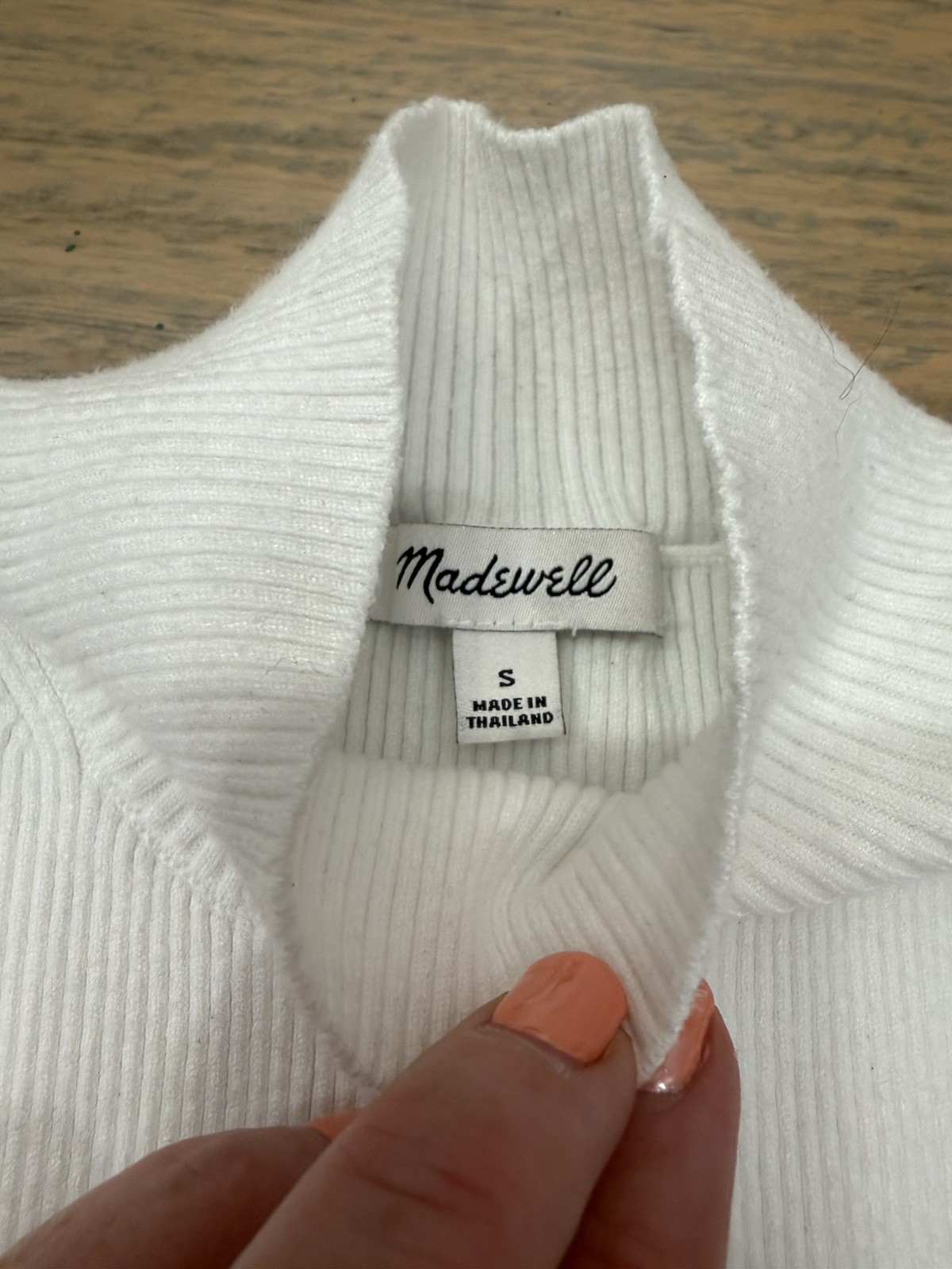 Madewell White Ribbed Knit Mock Neck Sleeveless Tank Size S Minimalistic Chic