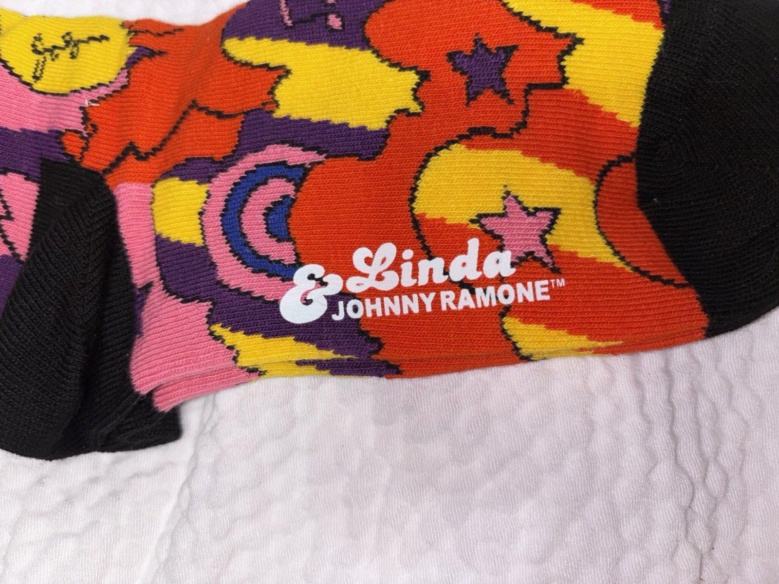 Happy Socks Linda & Johnny Ramone Graphic Crew Socks US M 5.5-8 Multicolor