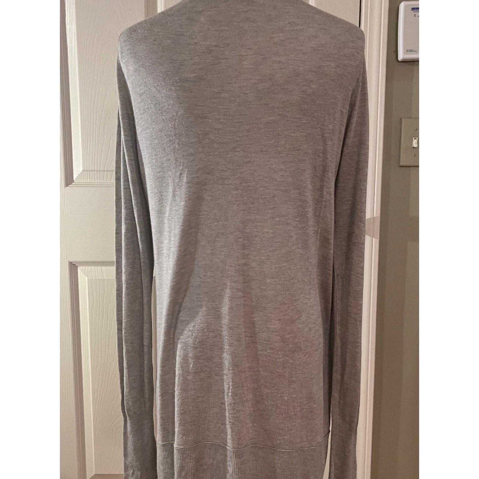 J.Crew Ultra Soft Lightweight Rayon Silk Gray Tie Cardigan M
