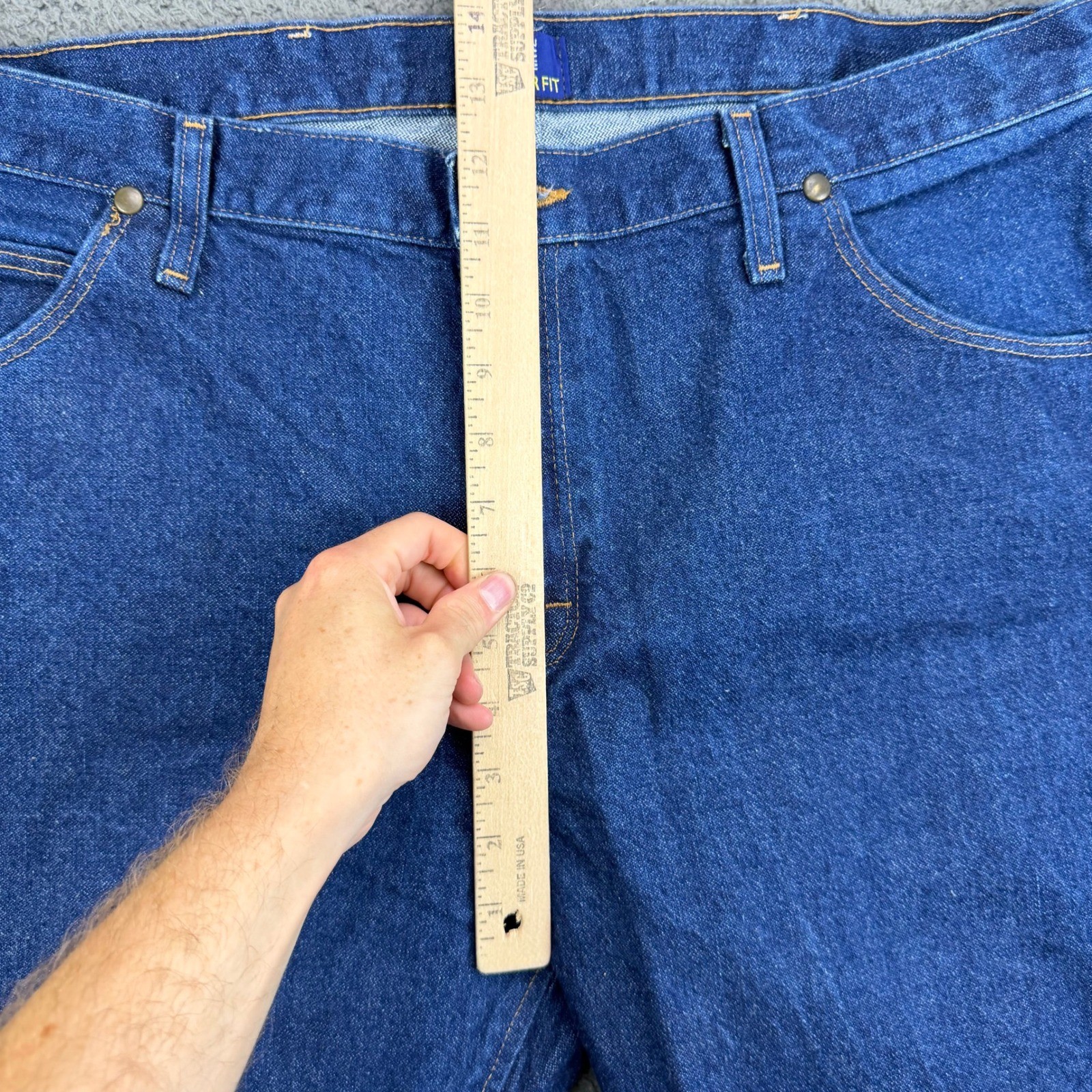Wrangler 47MWZ Regular Fit Mens Blue Jeans 36×30 Dark Wash Denim 47MWZPW