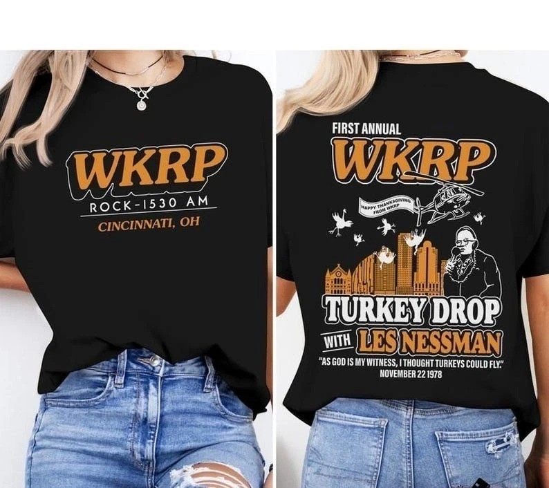 First Annual Wkrp Turkey Drop Shirt, Thanksgiving Wkrp In Cincinnati Q9845