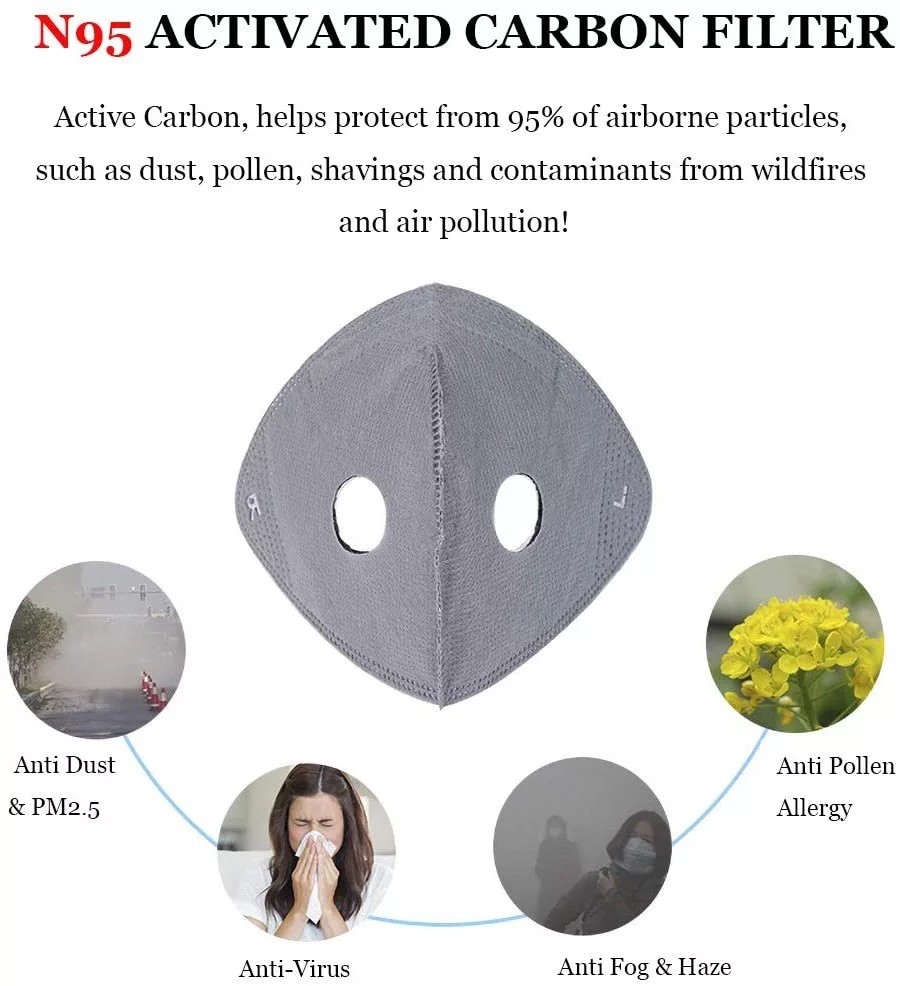 Half Face Cover Respirator Dust Mask Anti Air Pollution Reusable With Filters