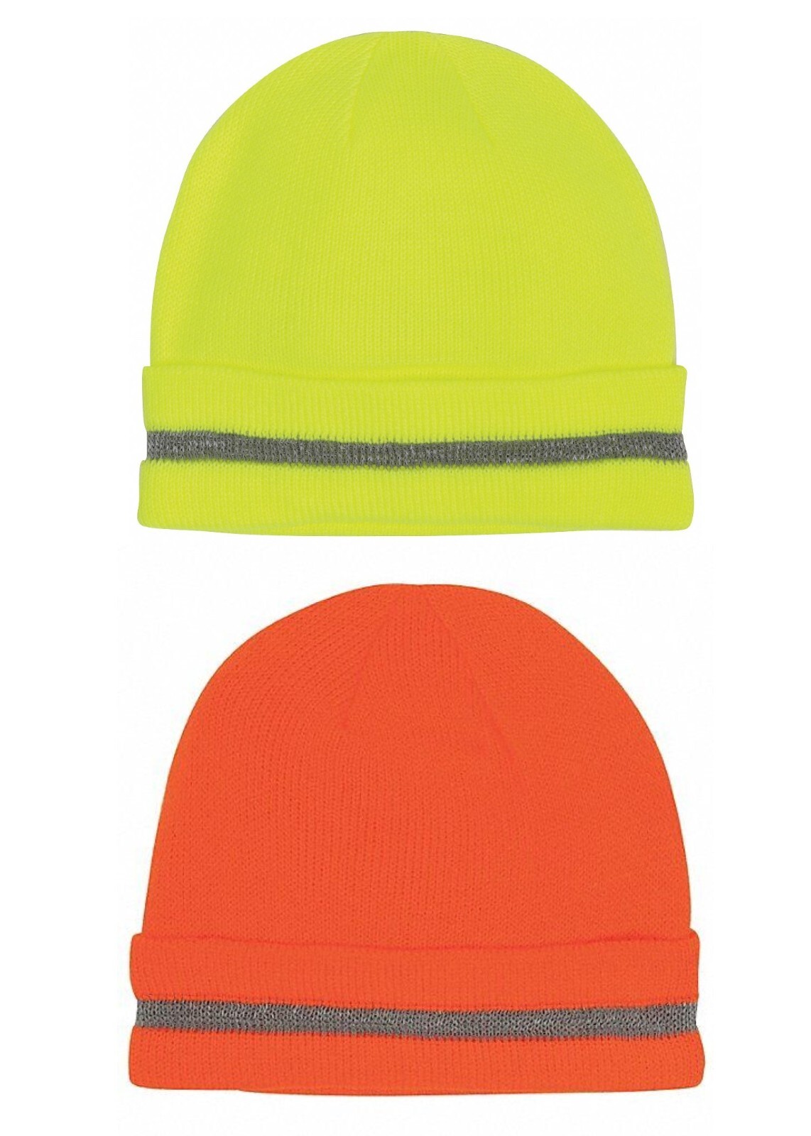 Warm Winter Knit Acrylic SKI Beanie Stocking Cap Hat High Visibility Reflective
