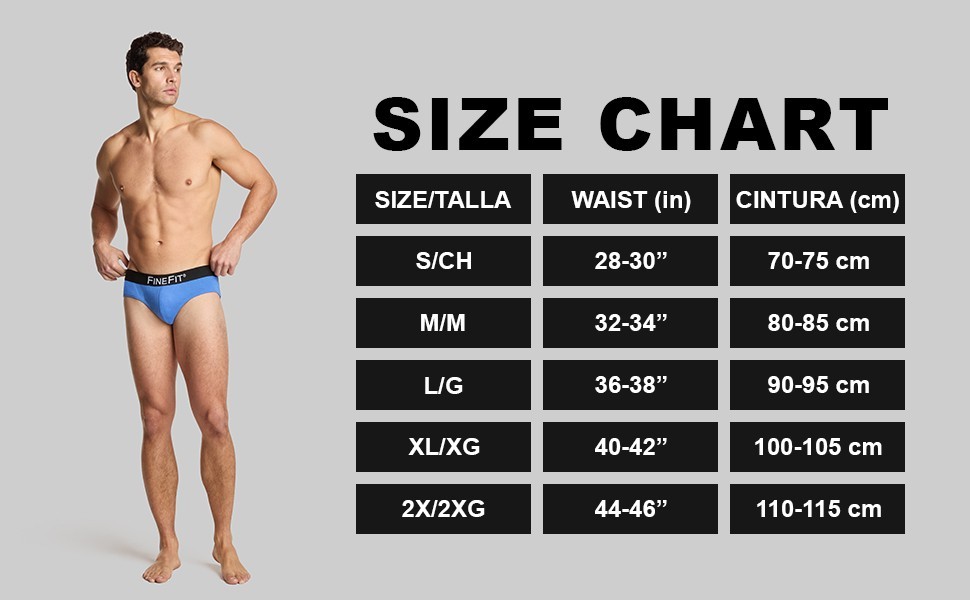 6 Pack Fine Fit Men Classic Briefs Cotton Brief Fit Underwear Solid Colors S-XL